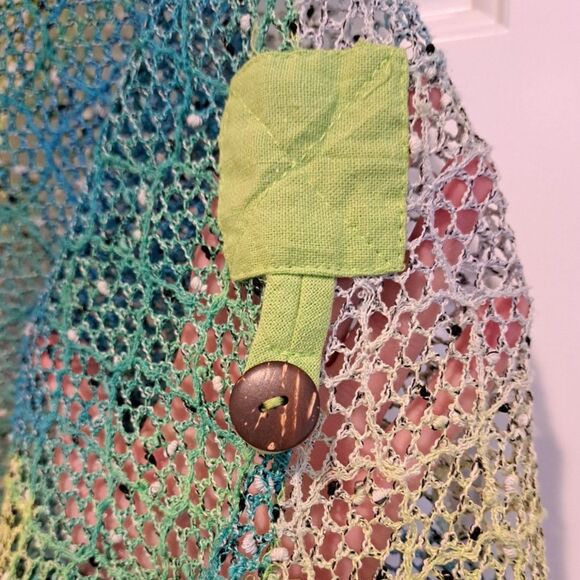 KAKTUS Green Open Knit Cardigan Fisherman Laggenlook Lagom Womens S - Picture 3 of 12